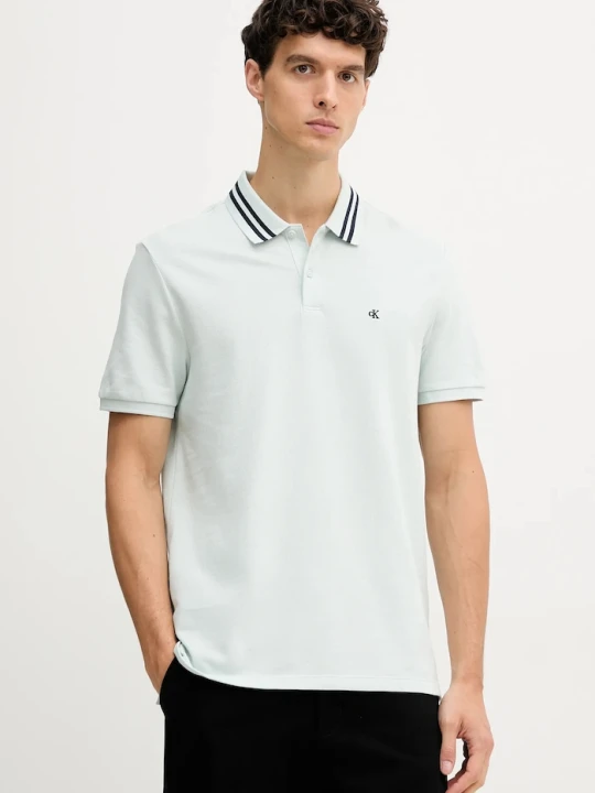 Zdjęcie produktu Calvin Klein Jeans polo bawełniane niebieski
