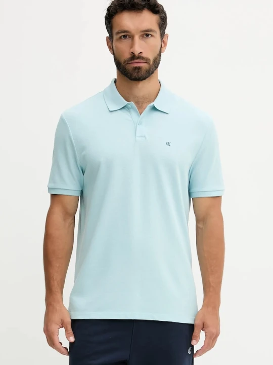 Zdjęcie produktu Calvin Klein Jeans polo męskie bawełniane niebieski