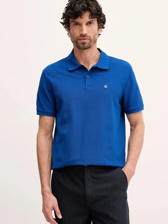 Zdjęcie produktu Calvin Klein Jeans polo męskie bawełniane niebieski