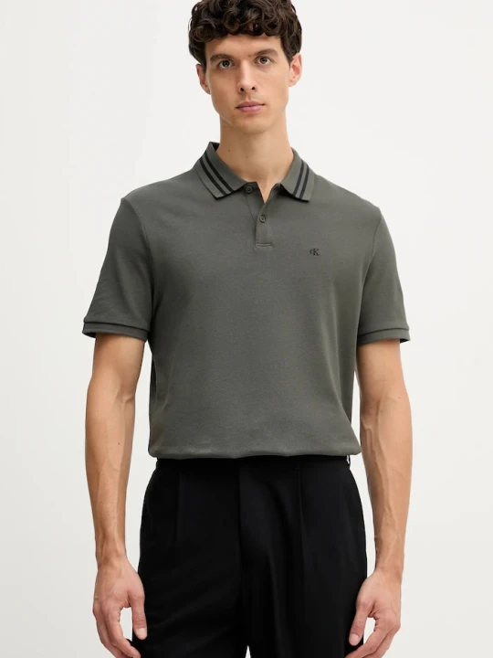 Zdjęcie produktu Calvin Klein Jeans polo bawełniane zielony
