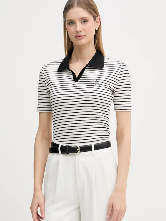 Zdjęcie produktu Calvin Klein Jeans polo damskie beżowy