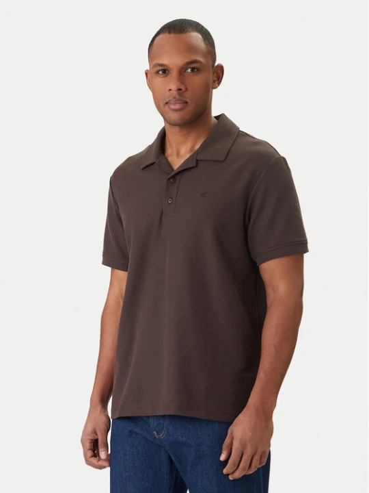Zdjęcie produktu Calvin Klein Jeans Polo Easy Micro Waffle LV04RF205G Brązowy Regular Fit