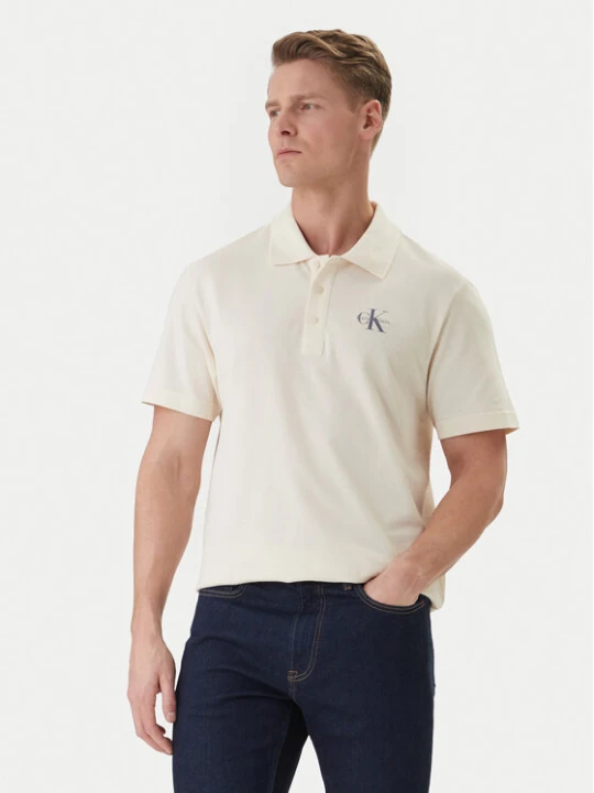 Zdjęcie produktu Calvin Klein Jeans Polo Easy Monologo LV04RF209G Beżowy Regular Fit