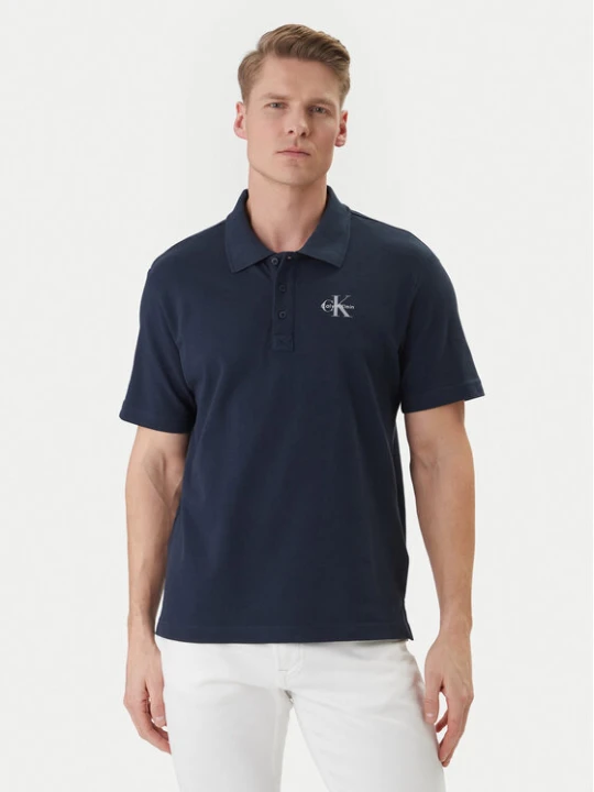 Zdjęcie produktu Calvin Klein Jeans Polo Easy Monologo LV04RF209G Granatowy Regular Fit