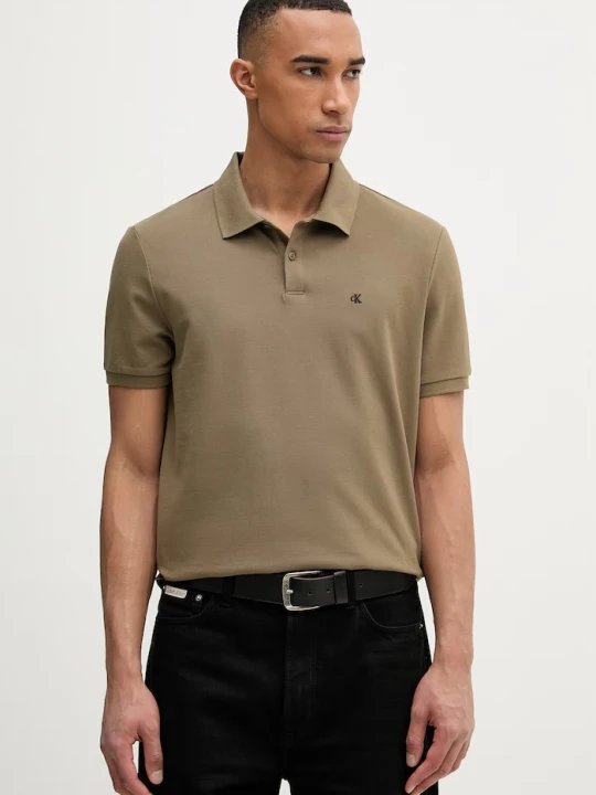 Zdjęcie produktu Calvin Klein Jeans polo męskie bawełniane zielony