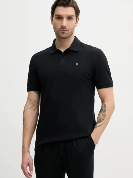 Zdjęcie produktu Calvin Klein Jeans polo męskie bawełniane czarny