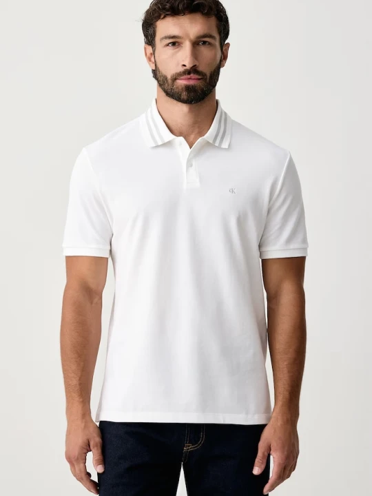 Zdjęcie produktu Calvin Klein Jeans polo męskie bawełniane biały