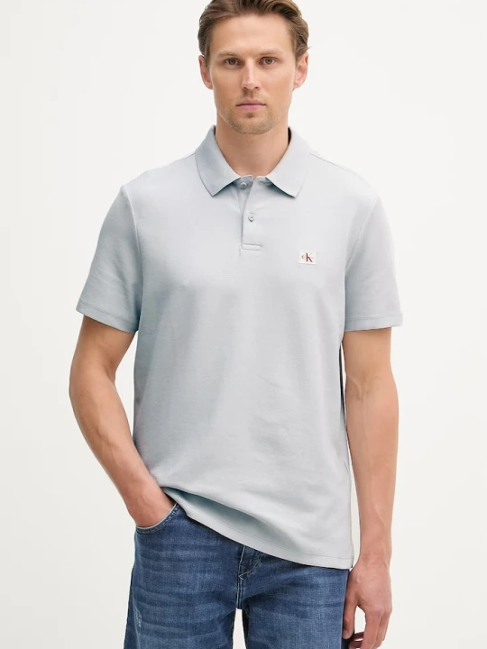 Zdjęcie produktu Calvin Klein Jeans polo męskie z bawełną szary