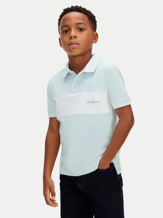 Zdjęcie produktu Calvin Klein Jeans Polo Monologo LVCKSJB28B Turkusowy Regular Fit