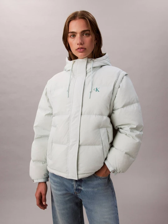 Zdjęcie produktu Calvin Klein Jeans Puchowa kurtka 2w1 | Relaxed fit błękitny
