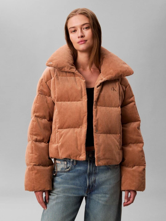 Zdjęcie produktu Calvin Klein Jeans Puchowa kurtka | Relaxed fit | sztruks camel
