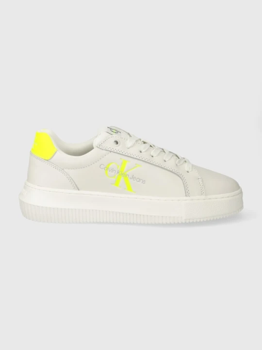 Zdjęcie produktu Calvin Klein Jeans sneakersy skórzane YW0YW00823 CHUNKY CUPSOLE MONOLOGO W biały