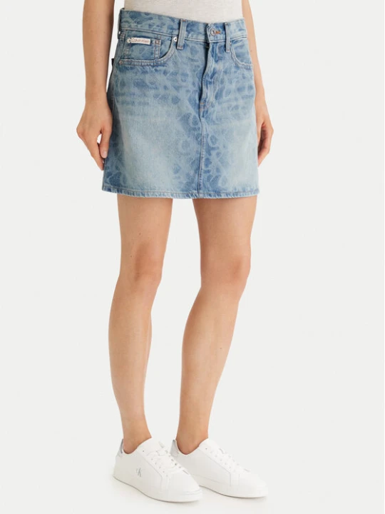 Zdjęcie produktu Calvin Klein Jeans Spódnica jeansowa 90S Mini LV147F679G Niebieski Regular Fit