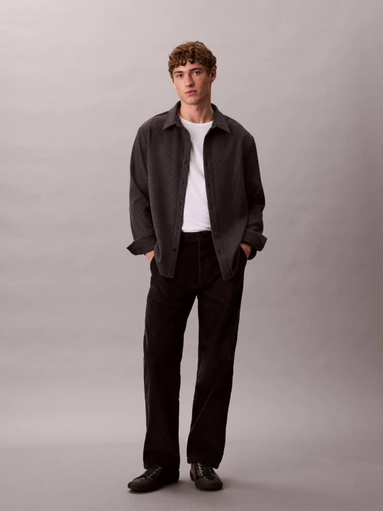 Zdjęcie produktu Calvin Klein Jeans Spodnie chino 90S | Straight fit | sztruks czarny