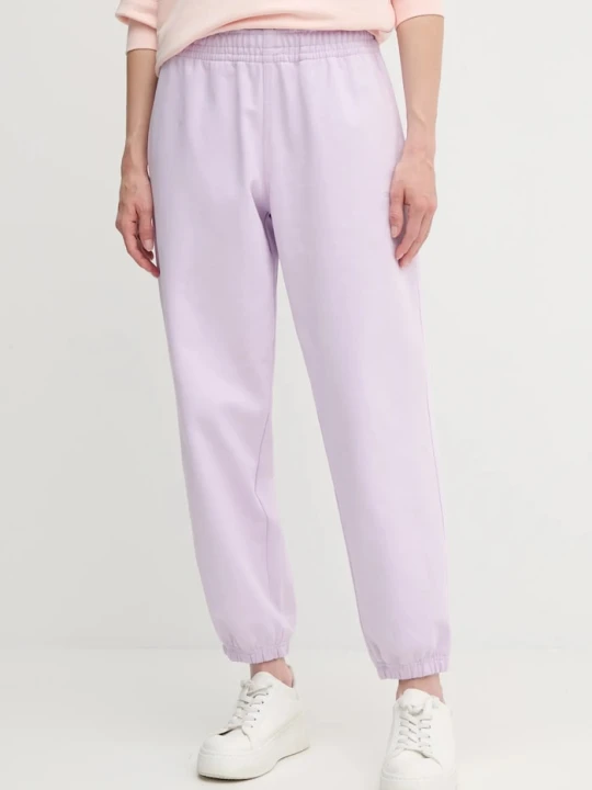 Zdjęcie produktu Calvin Klein Jeans spodnie dresowe damskie z bawełną fioletowy
