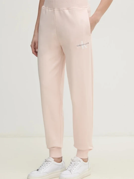 Zdjęcie produktu Calvin Klein Jeans spodnie dresowe bawełniane różowy