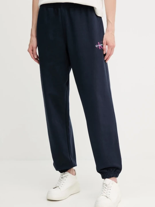 Zdjęcie produktu Calvin Klein Jeans spodnie dresowe damskie z bawełną granatowy