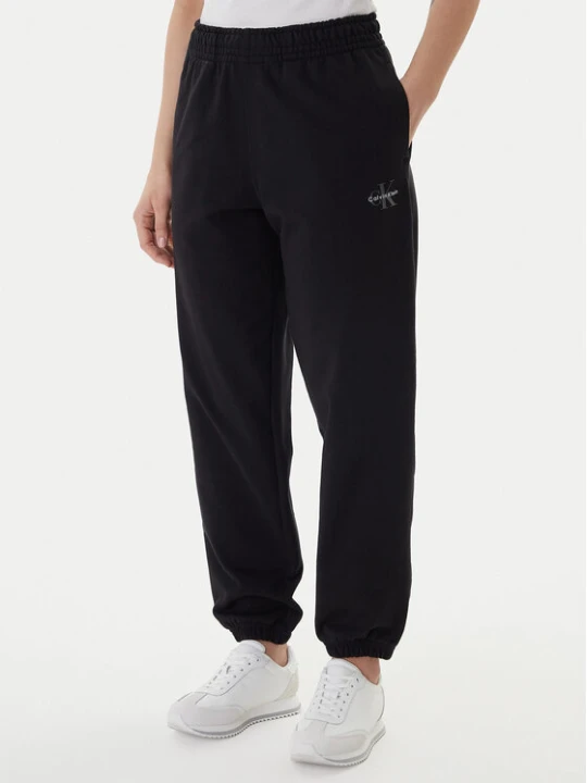 Zdjęcie produktu Calvin Klein Jeans Spodnie dresowe Foil Monologo LV047E826G Czarny Regular Fit