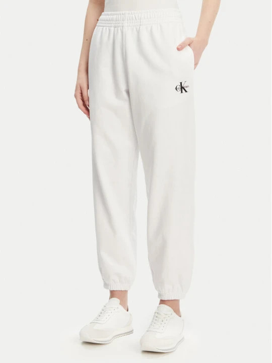 Zdjęcie produktu Calvin Klein Jeans Spodnie dresowe Monologo LV047B235G Biały Regular Fit