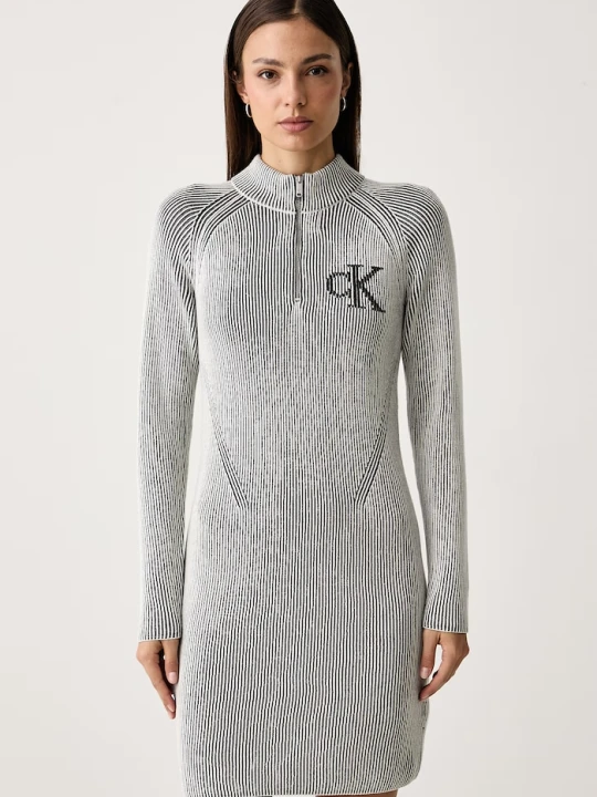 Zdjęcie produktu Calvin Klein Jeans sukienka bawełniana biały