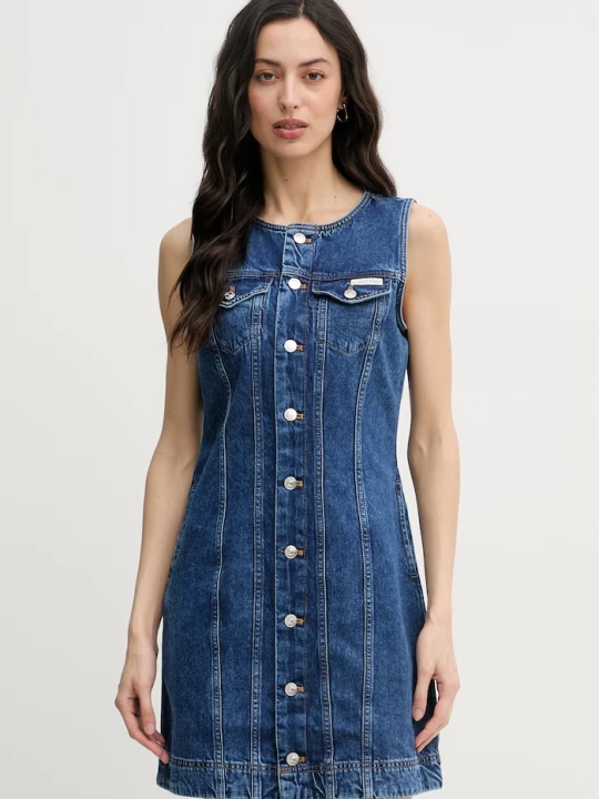 Zdjęcie produktu Calvin Klein Jeans sukienka jeansowa niebieski