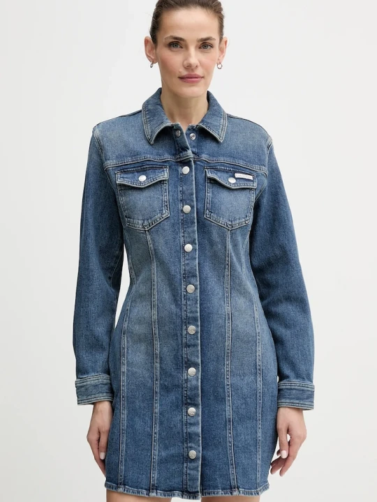 Zdjęcie produktu Calvin Klein Jeans sukienka jeansowa niebieski