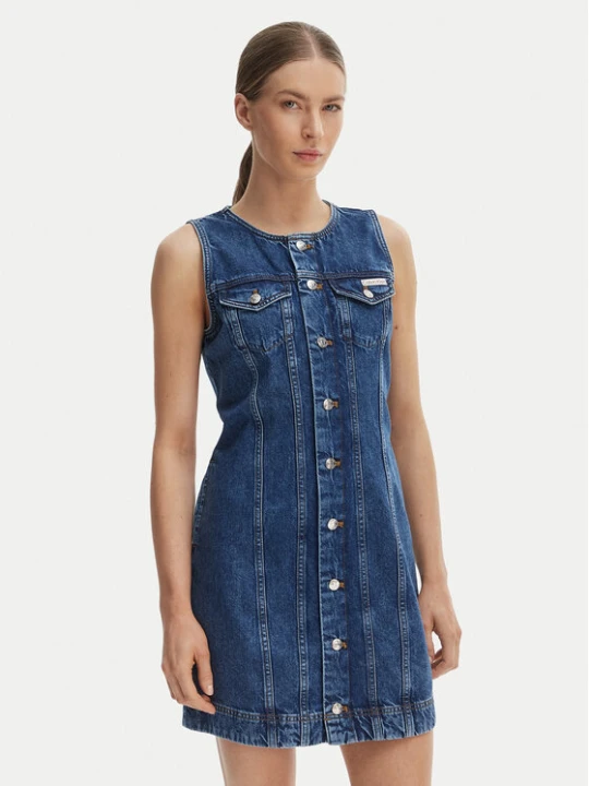 Zdjęcie produktu Calvin Klein Jeans Sukienka jeansowa LV047F761G Granatowy Slim Fit