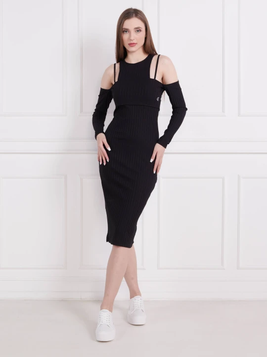 Zdjęcie produktu Calvin Klein Jeans Sukienka RIB DOUBLE LAYER czarny
