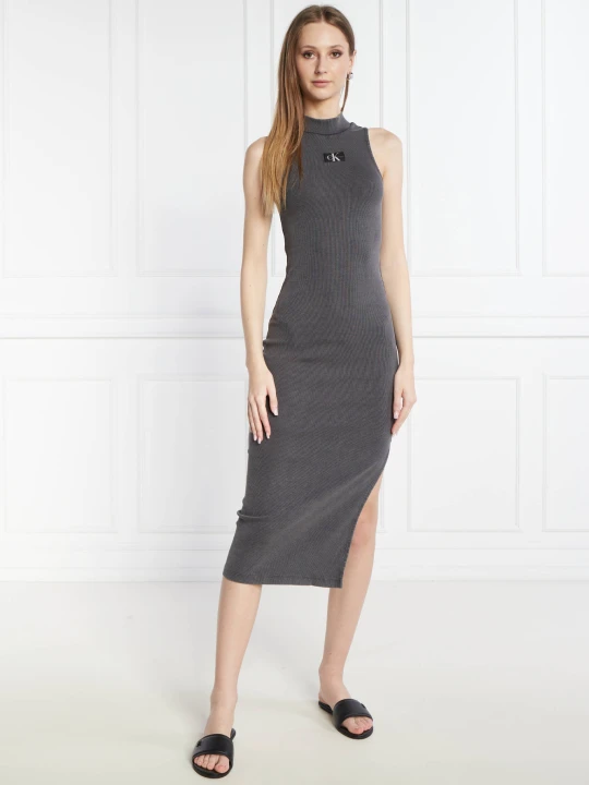 Zdjęcie produktu Calvin Klein Jeans Sukienka WASHED RIB LABEL grafitowy