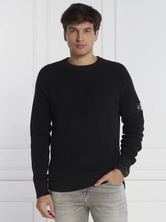 Zdjęcie produktu Calvin Klein Jeans Sweter BADGE EASY | Regular Fit czarny