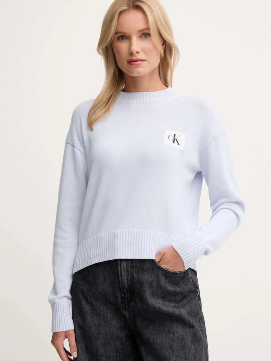 Zdjęcie produktu Calvin Klein Jeans sweter bawełniany niebieski