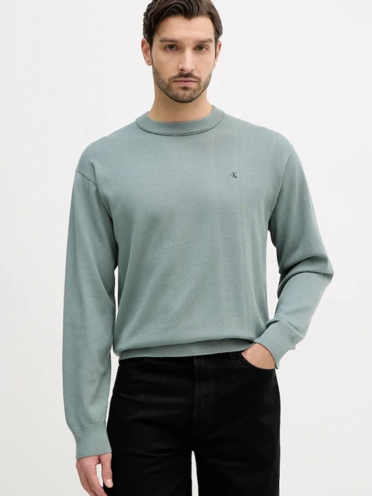 Zdjęcie produktu Calvin Klein Jeans sweter bawełniany zielony