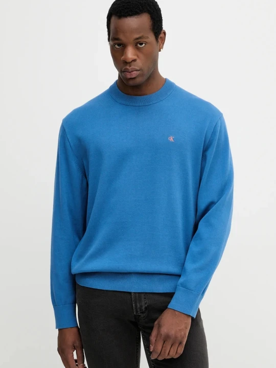 Zdjęcie produktu Calvin Klein Jeans sweter bawełniany niebieski