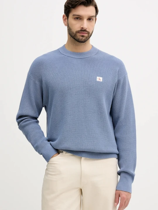 Zdjęcie produktu Calvin Klein Jeans sweter męski bawełniany niebieski