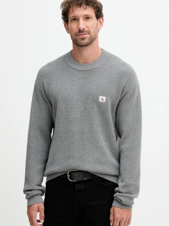 Zdjęcie produktu Calvin Klein Jeans sweter męski bawełniany szary