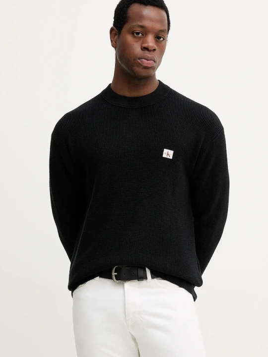 Zdjęcie produktu Calvin Klein Jeans sweter męski bawełniany czarny