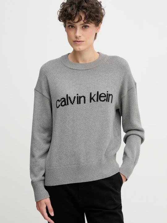 Zdjęcie produktu Calvin Klein Jeans sweter bawełniany szary