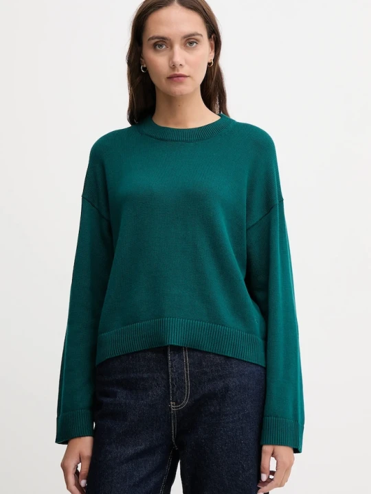 Zdjęcie produktu Calvin Klein Jeans sweter damski bawełniany turkusowy