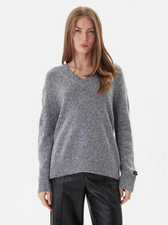 Zdjęcie produktu Calvin Klein Jeans Sweter Chunky LV044D328G Szary Regular Fit