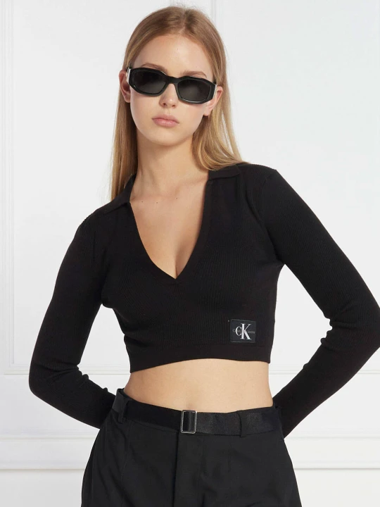 Zdjęcie produktu Calvin Klein Jeans Sweter | Cropped Fit czarny