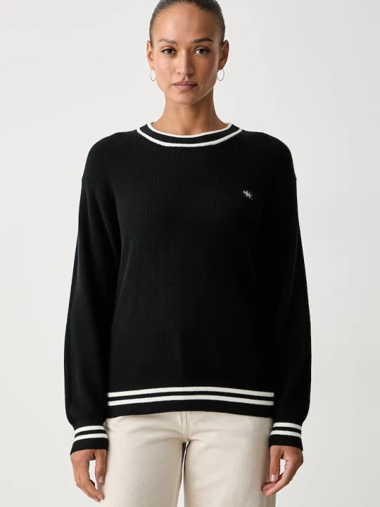 Zdjęcie produktu Calvin Klein Jeans sweter damski bawełniany czarny