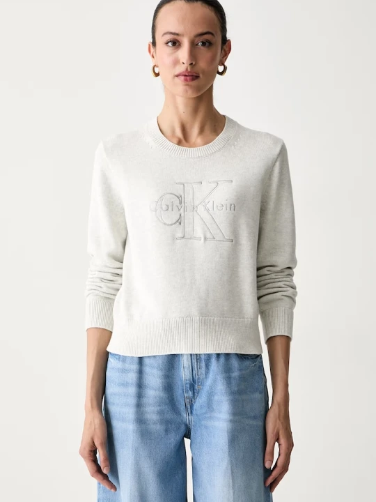 Zdjęcie produktu Calvin Klein Jeans sweter damski bawełniany szary