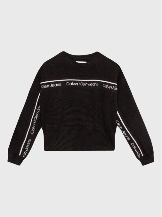 Zdjęcie produktu Calvin Klein Jeans Sweter Logo Tape IG0IG01847 Czarny Regular Fit