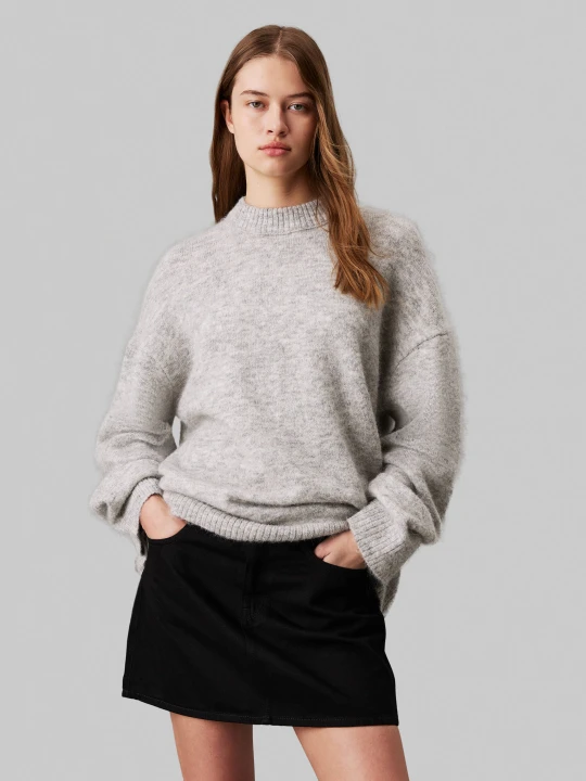 Zdjęcie produktu Calvin Klein Jeans Sweter | Loose fit | z dodatkiem wełny szary