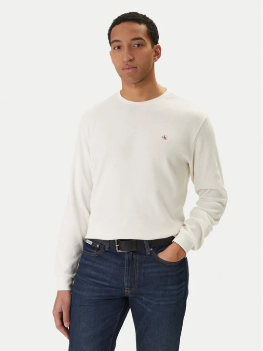 Zdjęcie produktu Calvin Klein Jeans Longsleeve LV040EM217 Kremowy Regular Fit