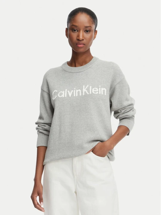 Zdjęcie produktu Calvin Klein Jeans Sweter LV044G313G Szary jasny Regular Fit