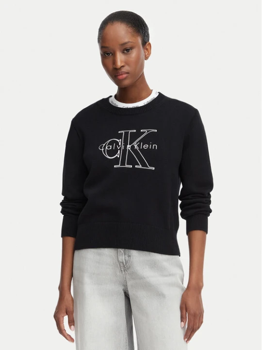 Zdjęcie produktu Calvin Klein Jeans Sweter LV047G322G Czarny Regular Fit