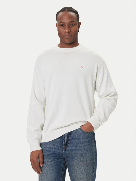 Zdjęcie produktu Calvin Klein Jeans Sweter LV04RC309G Écru Regular Fit Kremowy