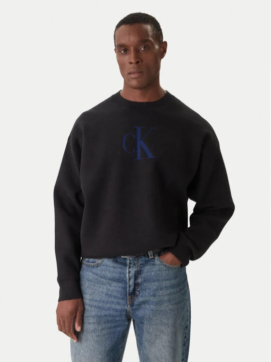 Zdjęcie produktu Calvin Klein Jeans Sweter LV04RD305G Czarny Relaxed Fit
