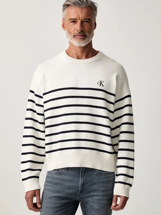 Zdjęcie produktu Calvin Klein Jeans sweter męski bawełniany beżowy